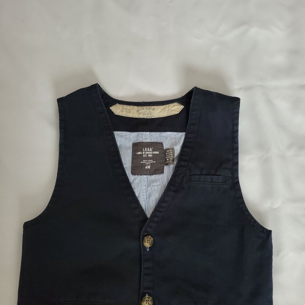 L.O.G.G By H&M Kids Boys Casual Vest Navy Blue Size 12-13Y - Picture 10 of 12